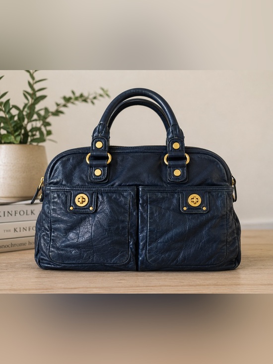 Marc by Marc Jacobs Handbags - Marc by Marc Jacobs Turnlock Leather Satchel Y2K Boho Quiet Luxury Navy